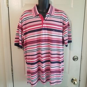 Tommy Hilfiger Pink Striped Polo Shirt XL